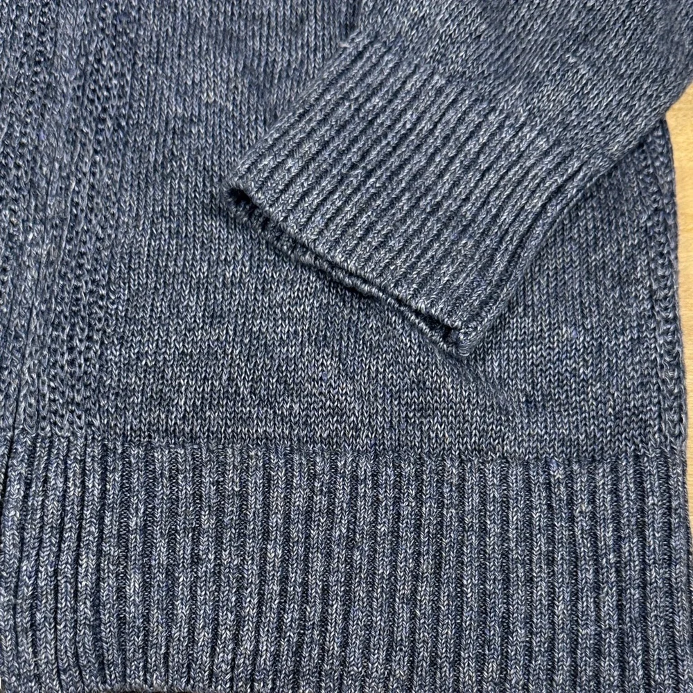 Banana Republic Men's Full Zip-Up Sweater Cardigan Size L Linen Chunky Knit